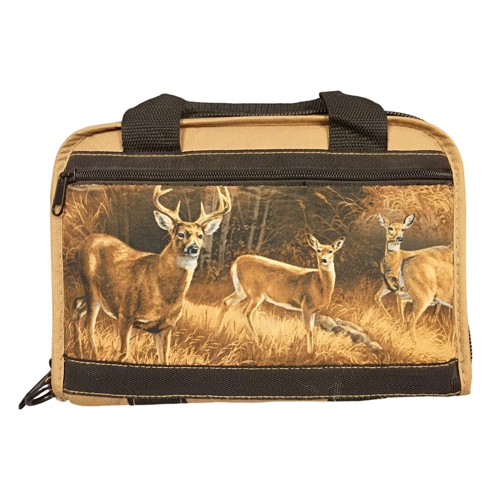 Deer Wildlife Canvas Organizer Bag Unisex OS Tan Brown Hunting Pouch Bible Cover